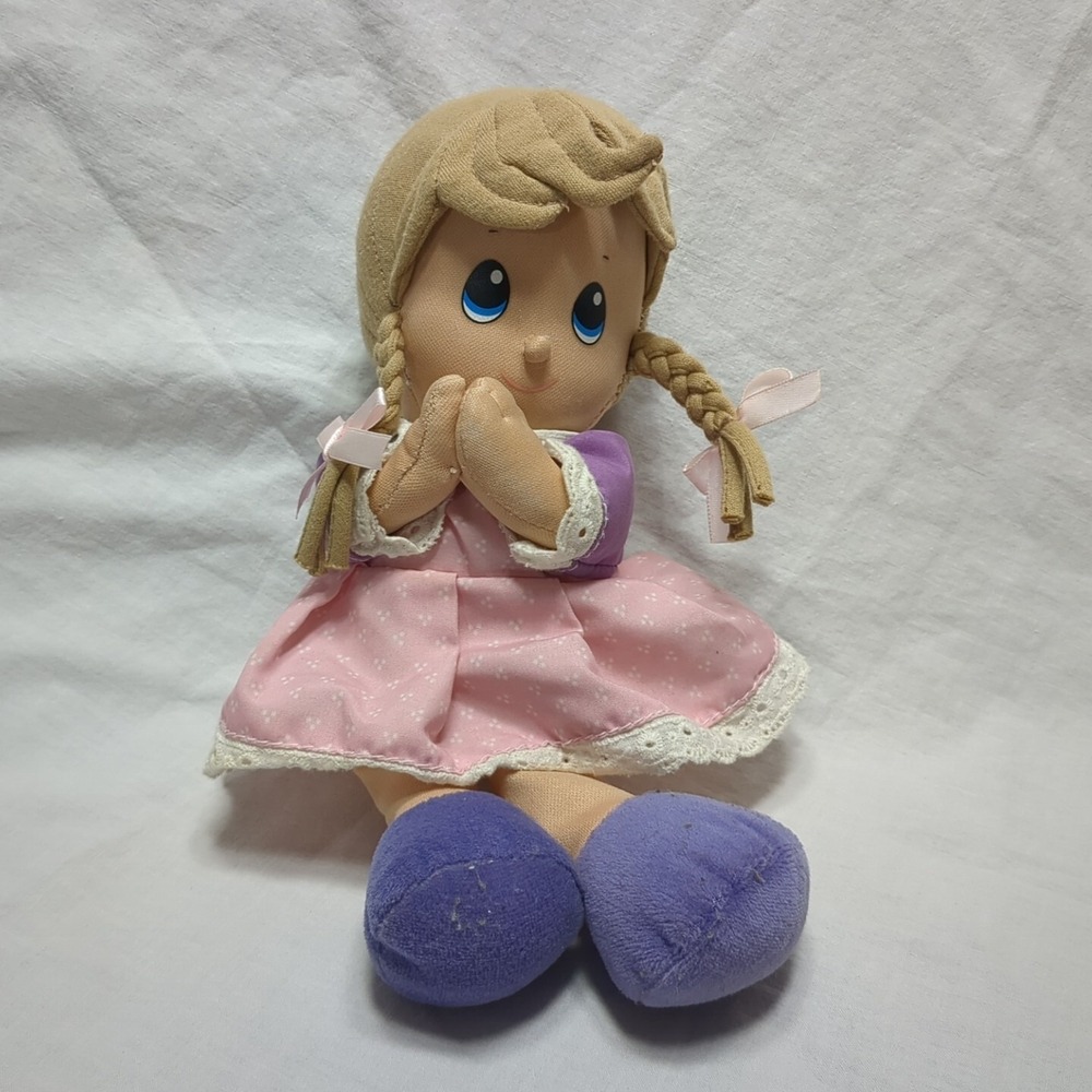 NUBY Prayer Pal For Baby Soft Girl Stuffed Plush Cloth Doll With Dress NO SOUND